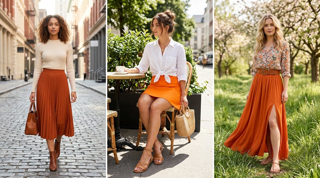 orange skirt Styles
