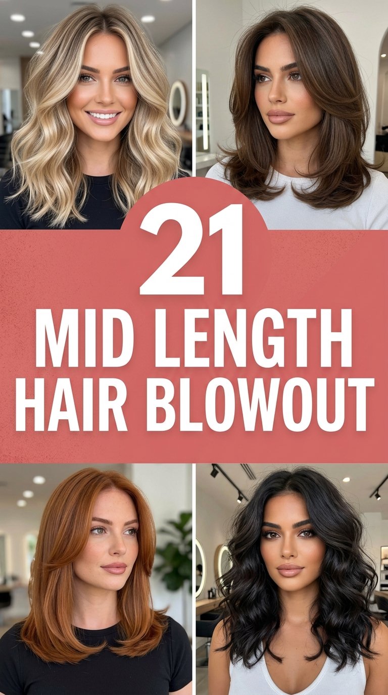 mid length hair blowout