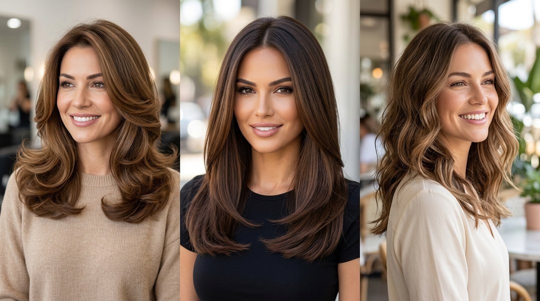 mid length hair blowout