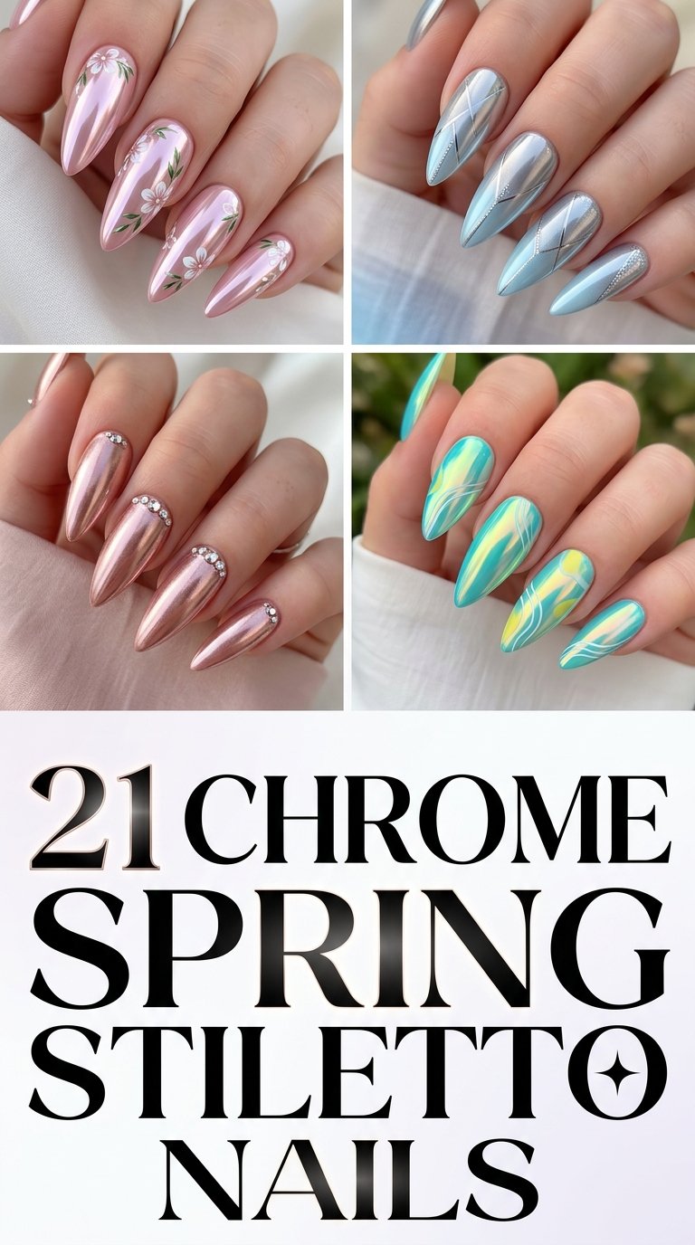 Chrome Spring Stiletto Nails