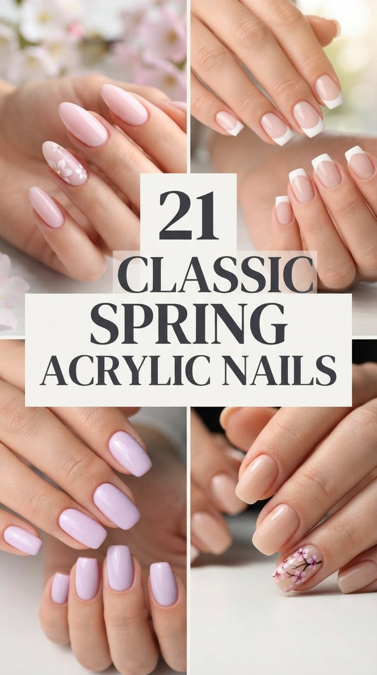 Classic Spring Acrylic Nails