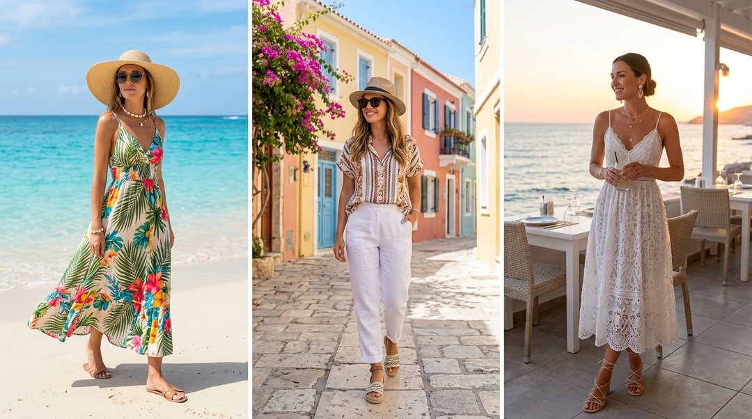 island vacation outfits Looks
