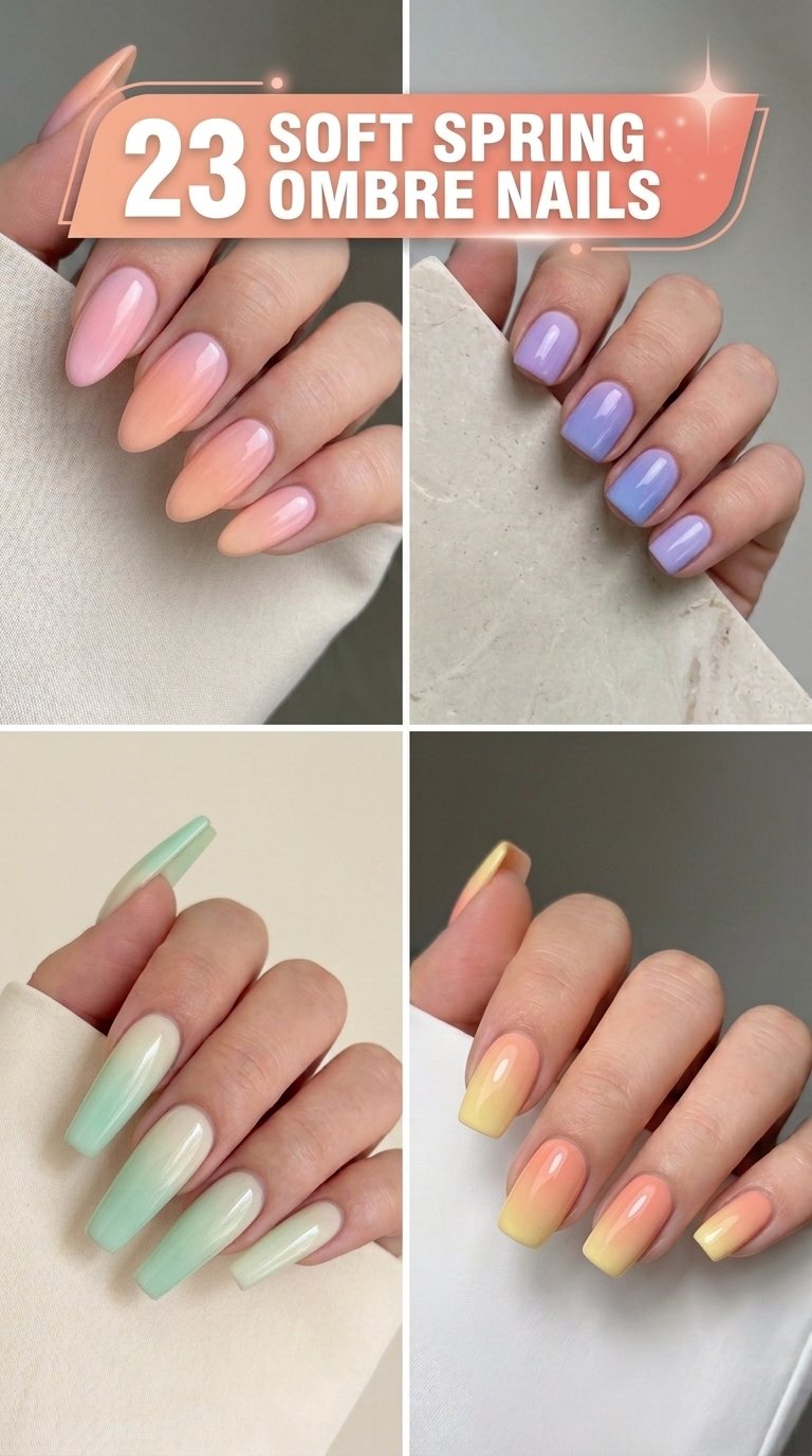 Soft Spring Ombre Nails