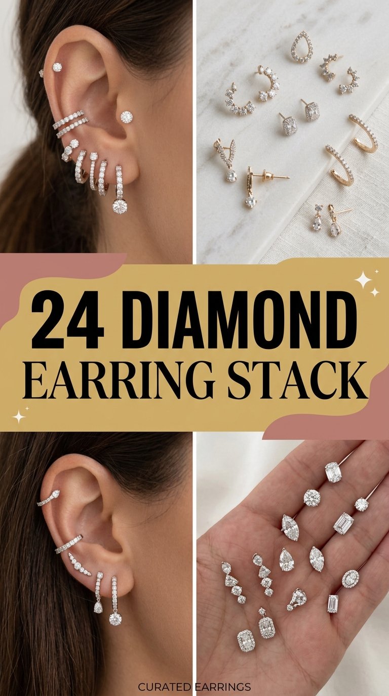 diamond earring stack