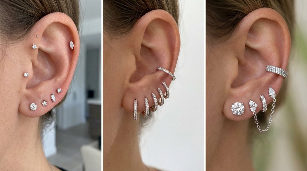 diamond earring stack