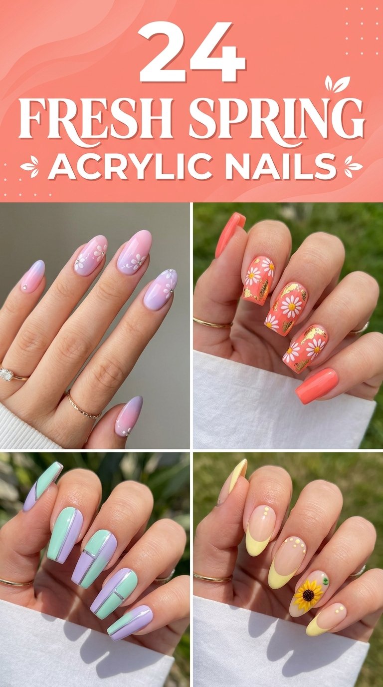 Fresh Spring Acrylic Nails