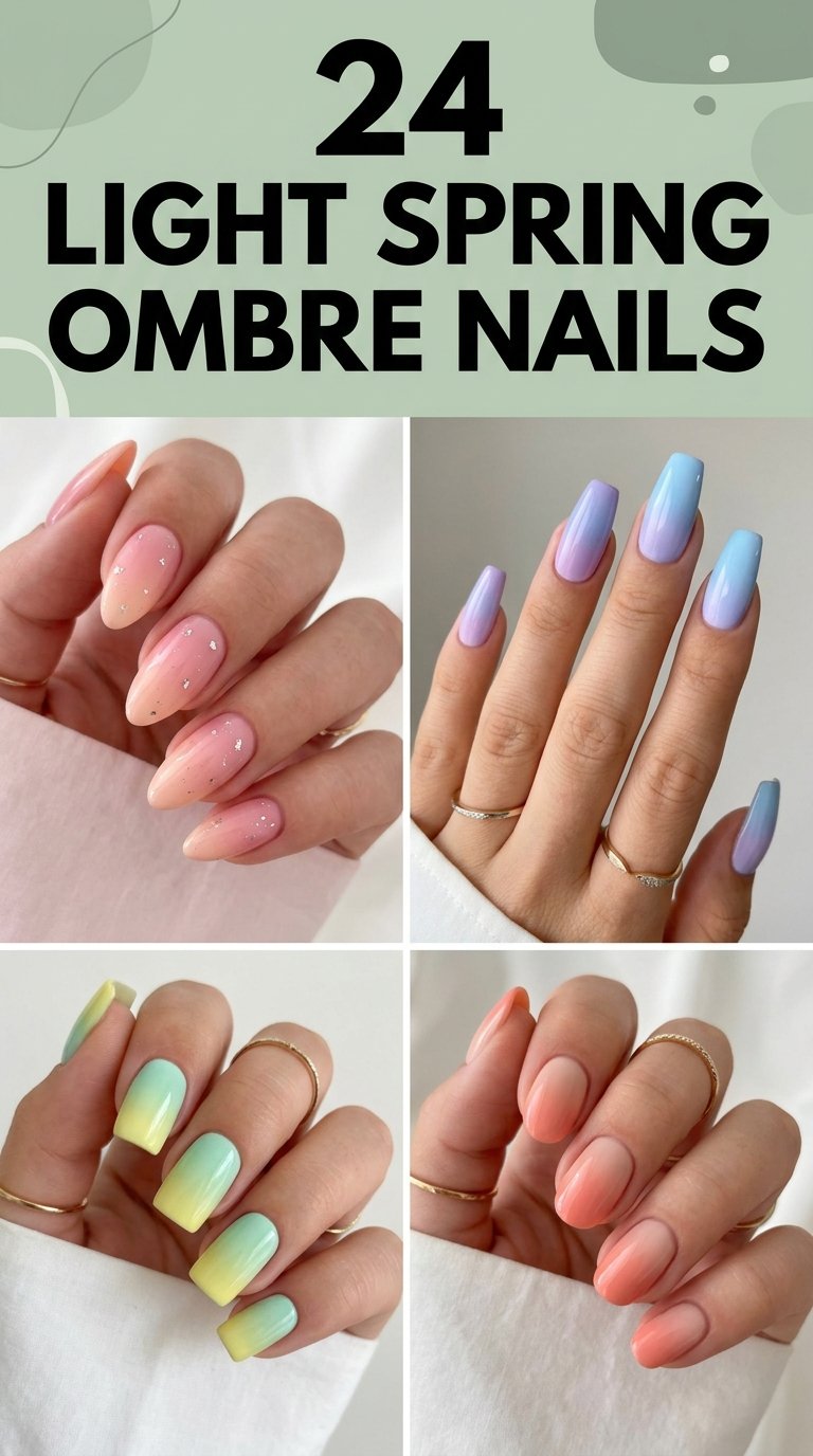 Light Spring Ombre Nails