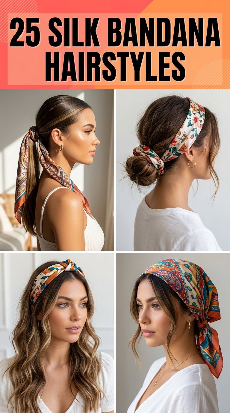silk bandana hairstyles
