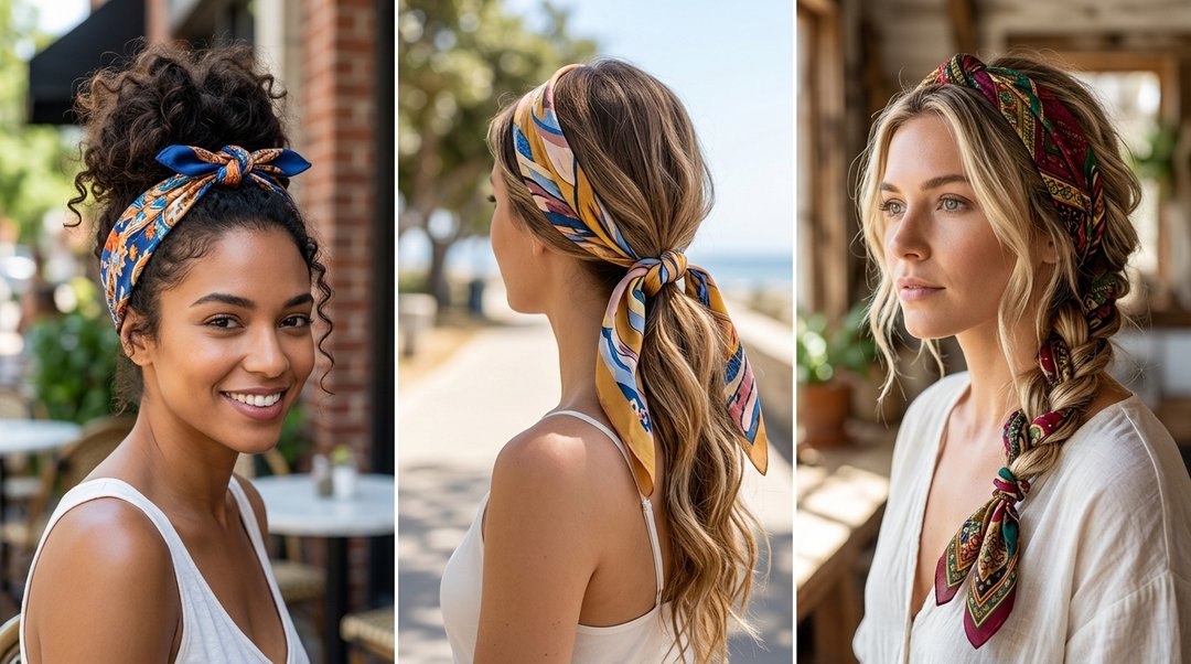 silk bandana hairstyles