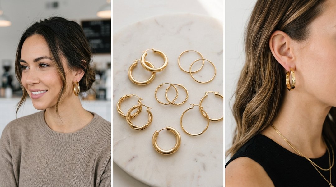 gold hoops earrings