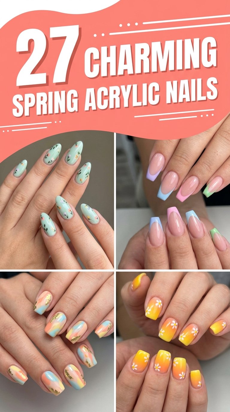 Charming Spring Acrylic Nails