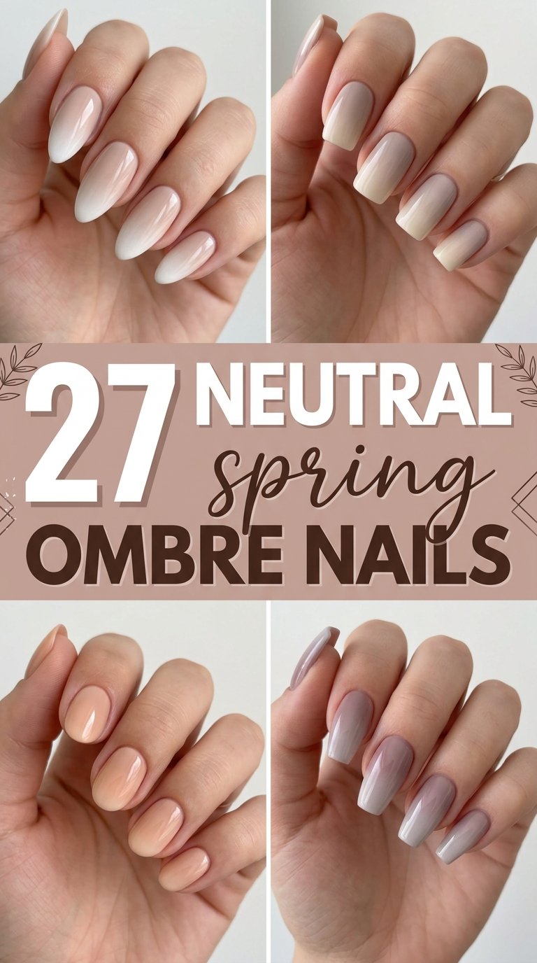 Neutral Spring Ombre Nails