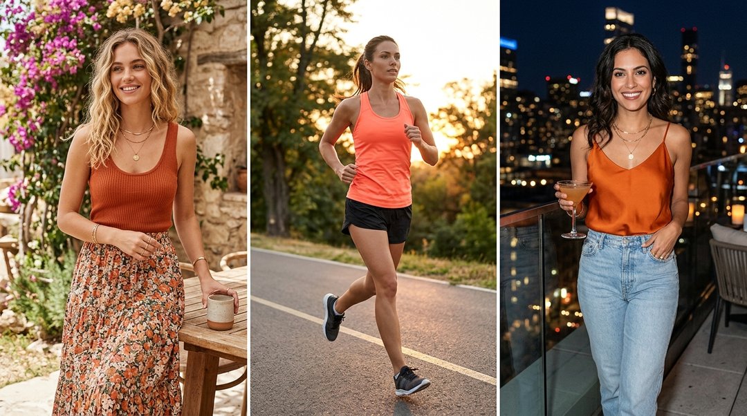 orange tank top Ideas