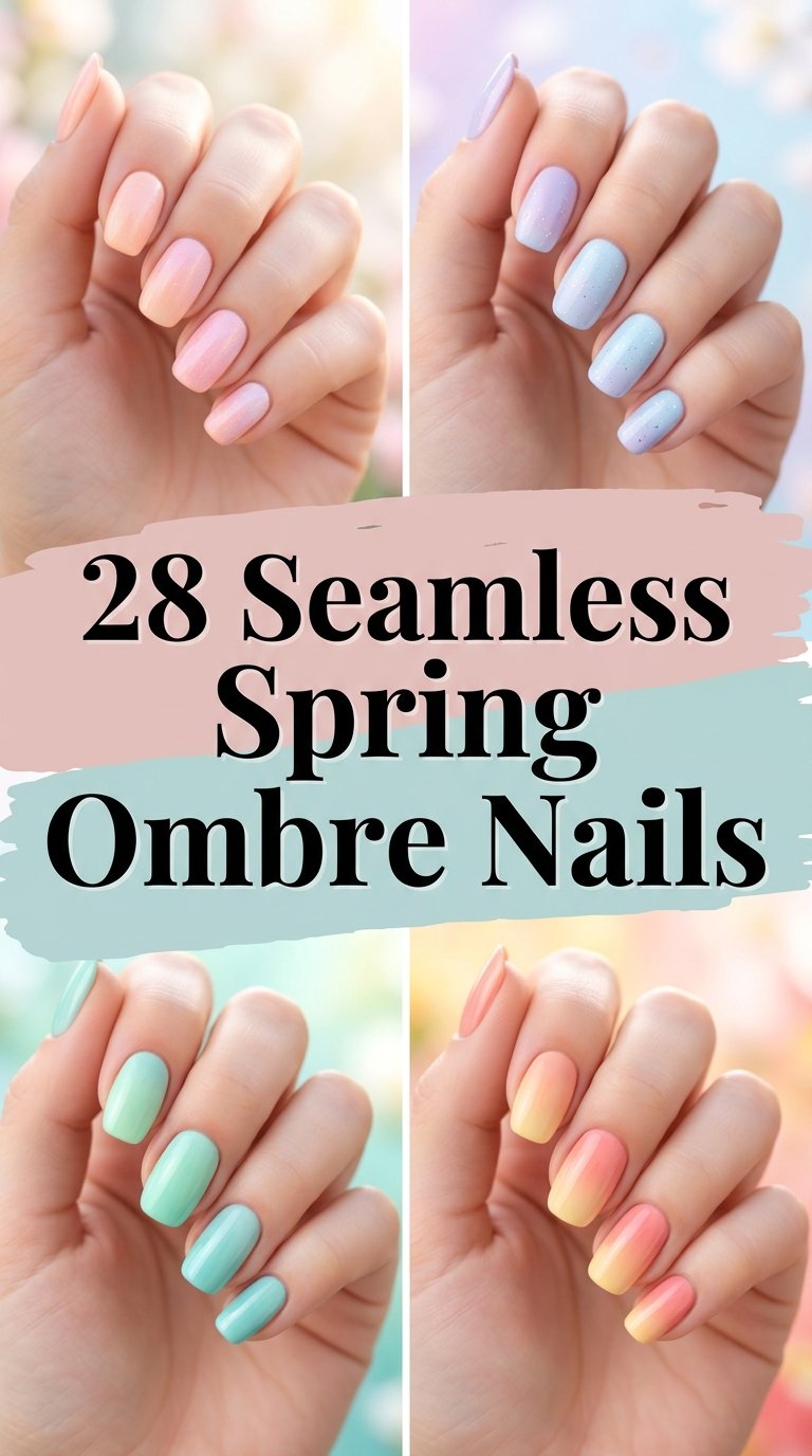 Seamless Spring Ombre Nails