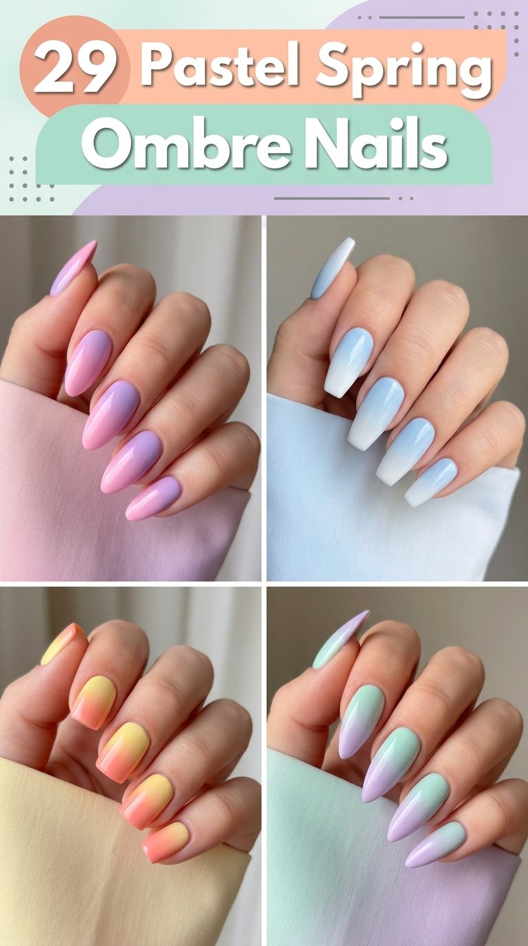 Pastel Spring Ombre Nails
