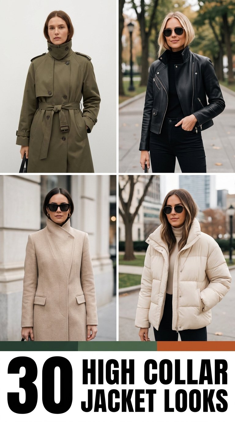 high collar jacket looks