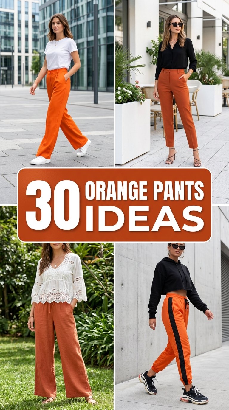 orange pants ideas