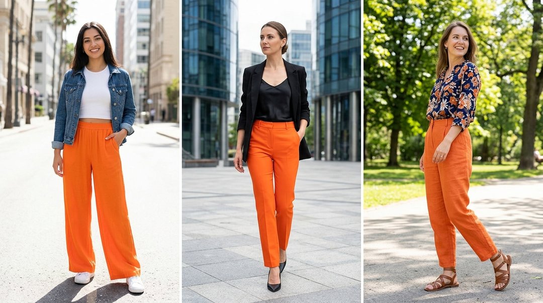 orange pants ideas