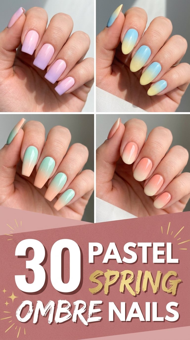 Pastel Spring Ombre Nails