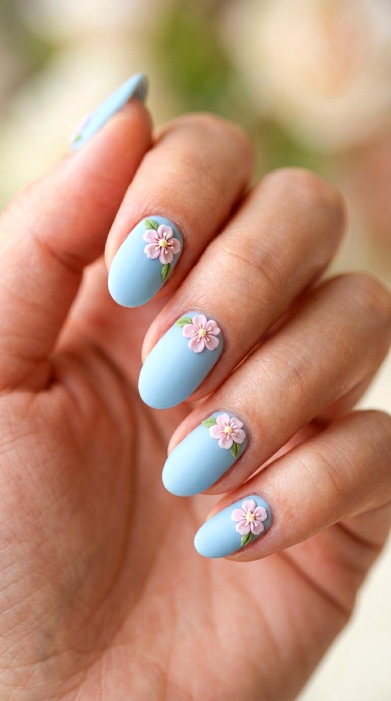D Blossom Textured Art - 27 Picnic Spring Multicolor Nails