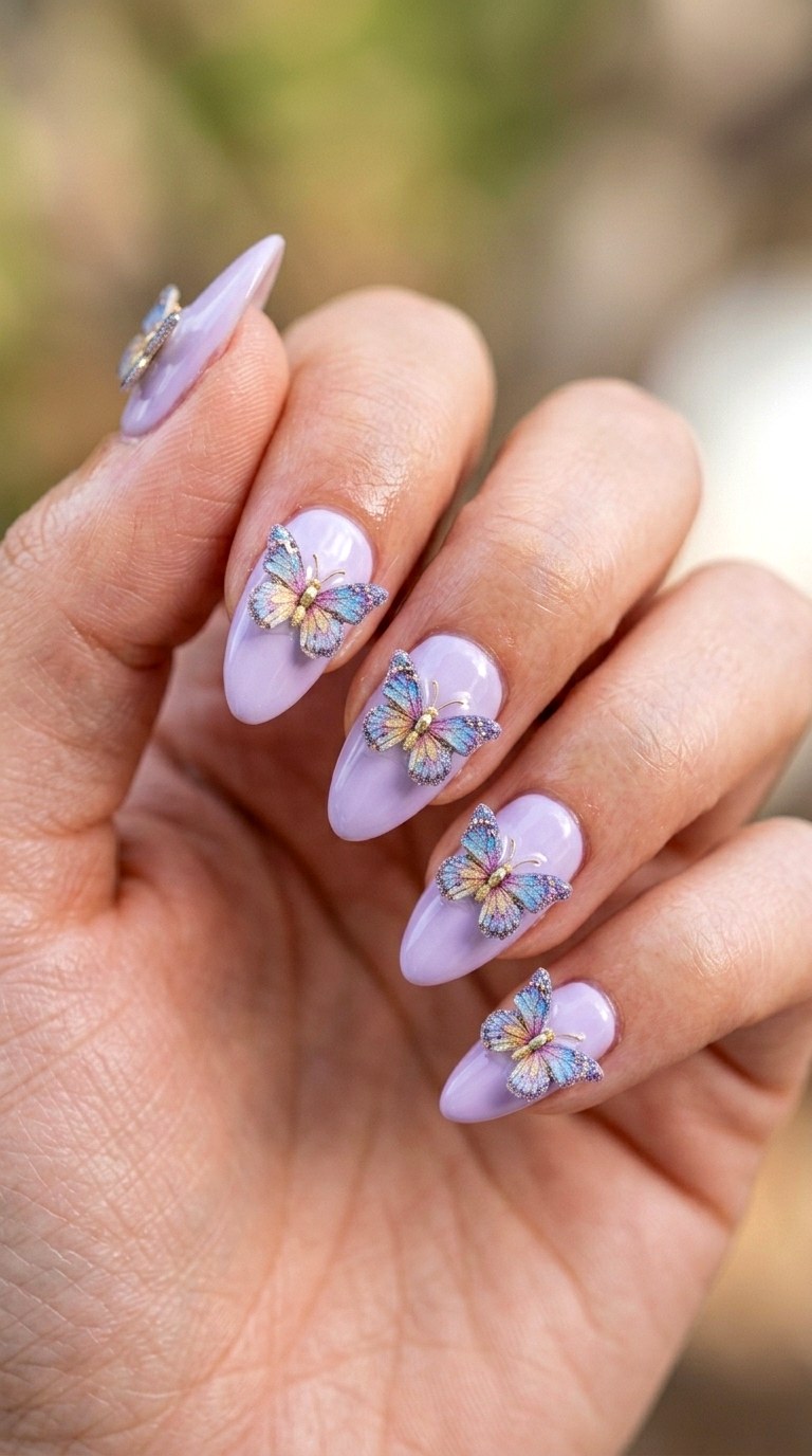 D Butterfly Picnic Visitor - 27 Picnic Spring Multicolor Nails