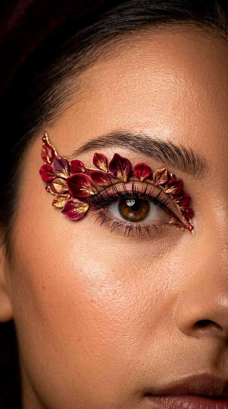 D Raised Floating Petal Effect - 22 Floating Petal Spring Eyeliner Dreamy Detached Shapes Inspired by Blooming Garden Energy