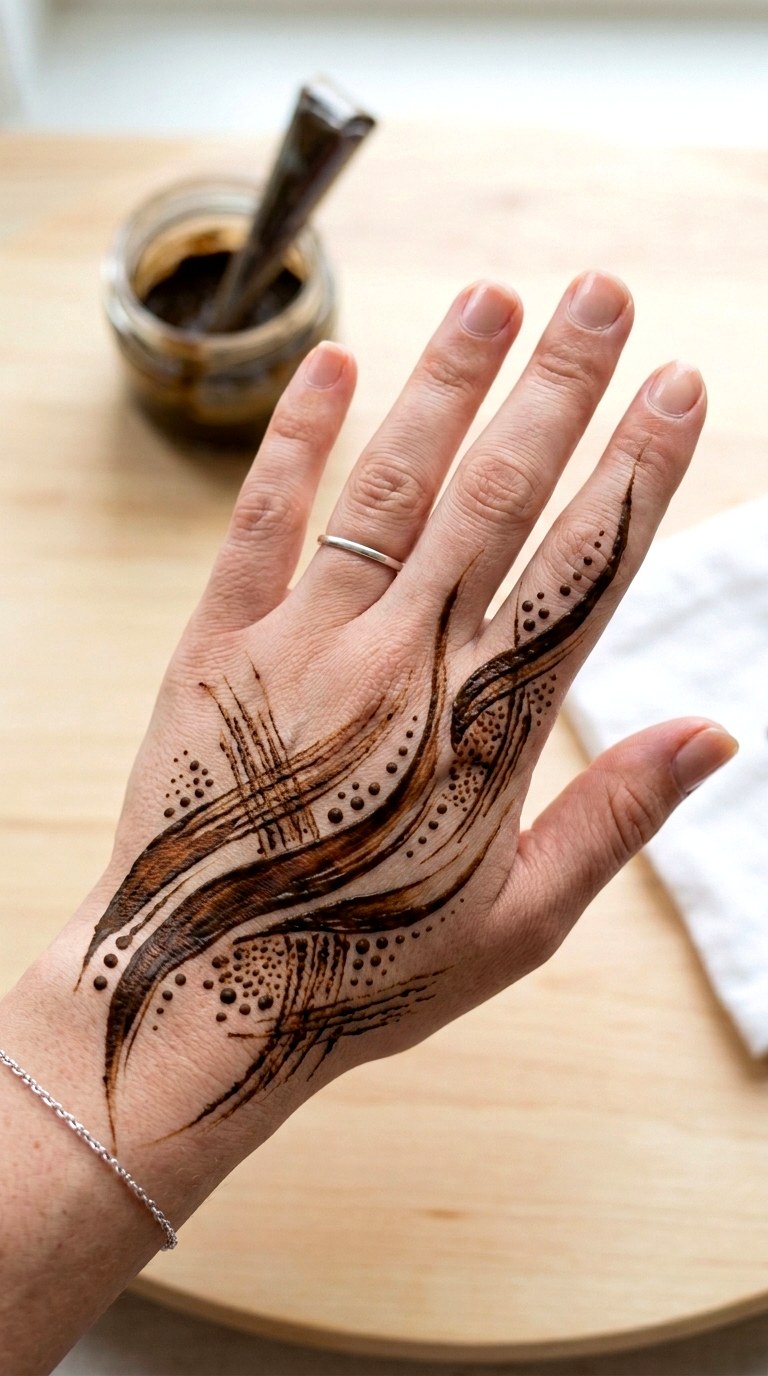 Abstract Brushstroke Sweeps - 24 henna designs easy