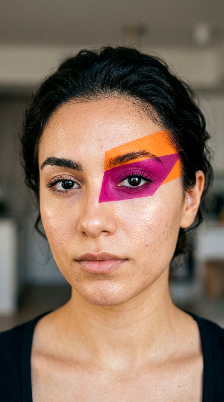 Abstract Color Blocking - 30 creative makeup looks