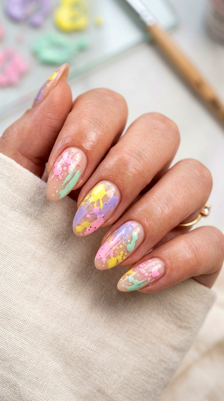 Abstract Color Splash Nails - 20 Trendy Spring Nail Art Ideas You Need to Try This Year