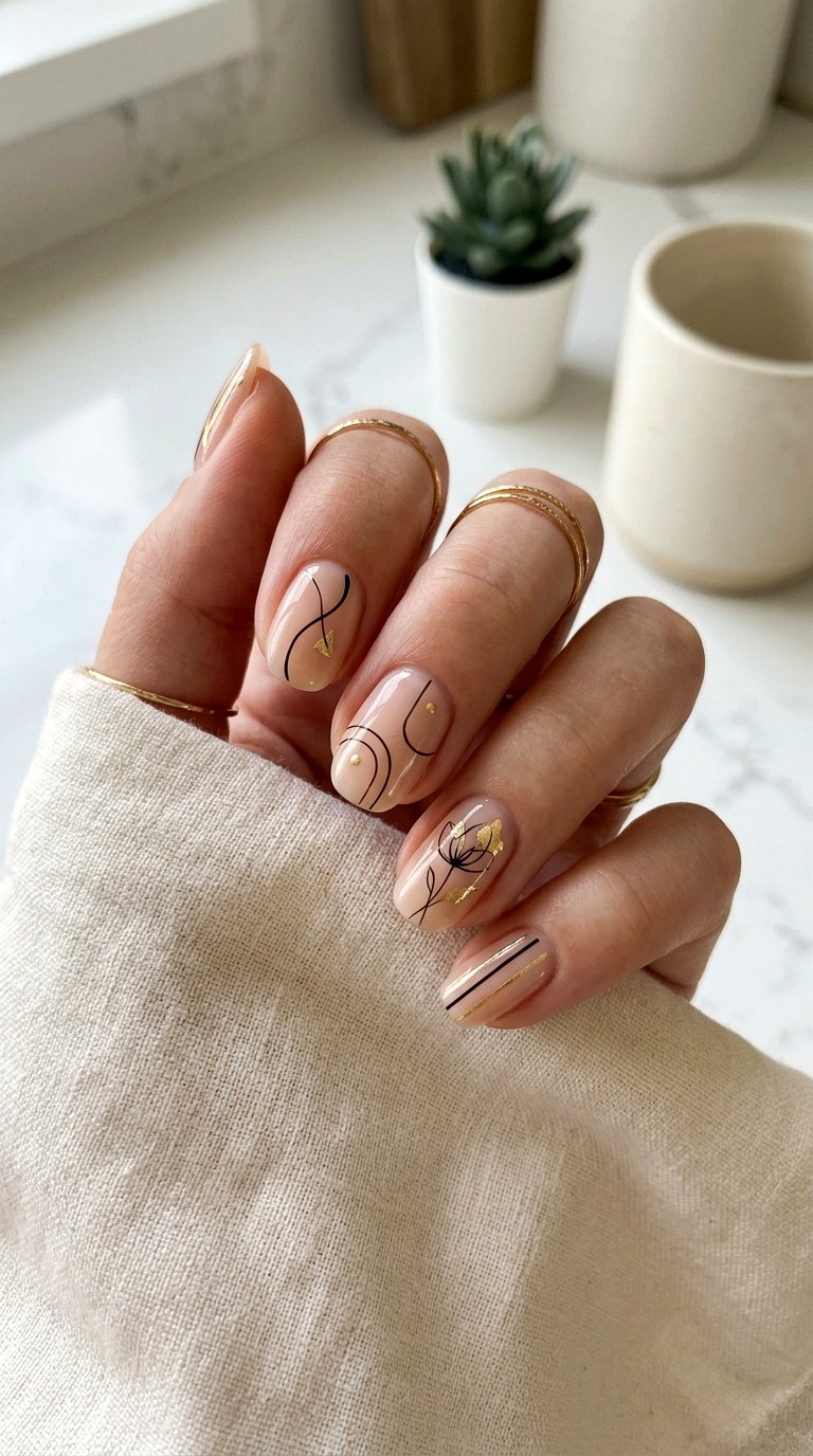Abstract Line Nail Art - 30 Aesthetic Spring Nail Designs Trending on Pinterest