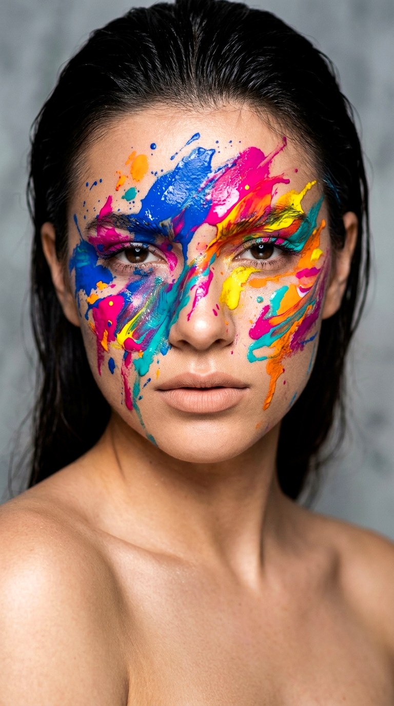 Abstract Paint Splash - 26 makeup idea creative
