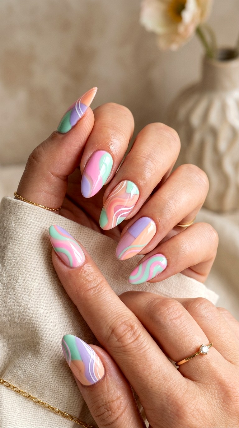 Abstract Spring Nail Art - 23 Trendy Spring Nail Art Ideas You Need to Try This Year