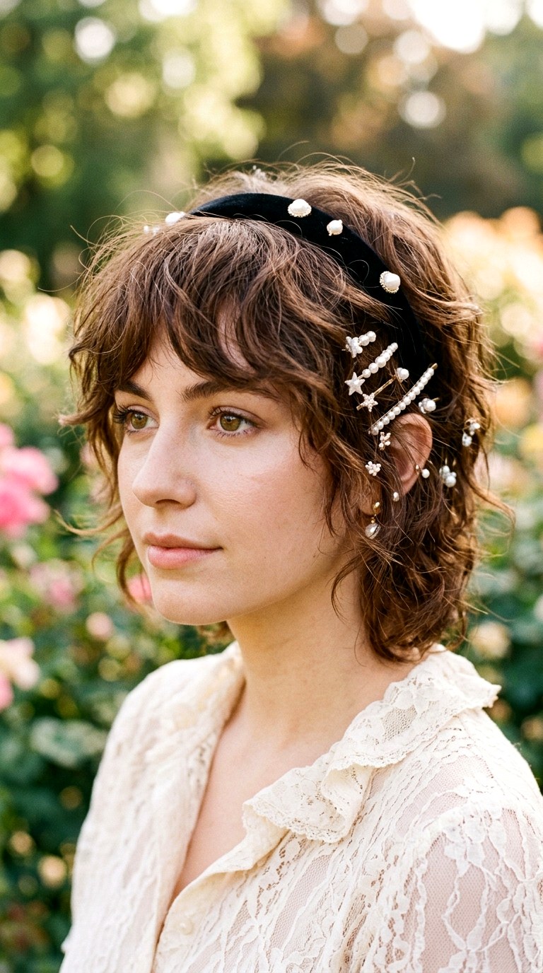 Accessorized Pearl Core Wolf - 23 Wolf Cut Short Hair