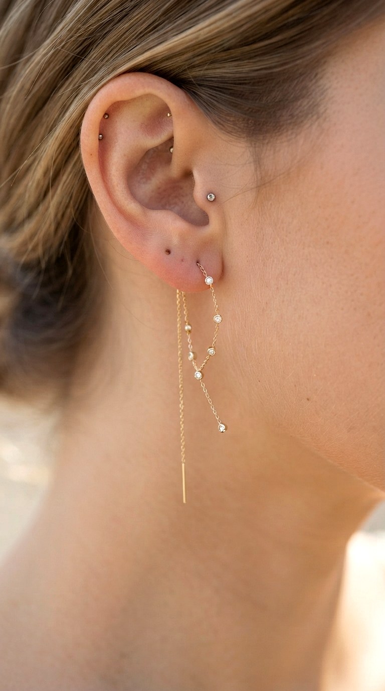 Add Linear and Threader Drops - 24 diamond earring stack