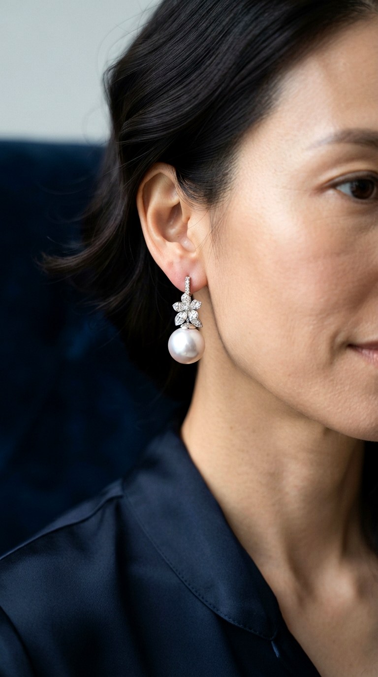 Akoya Pearl and Diamond Drop Earrings - 30 classy earrings