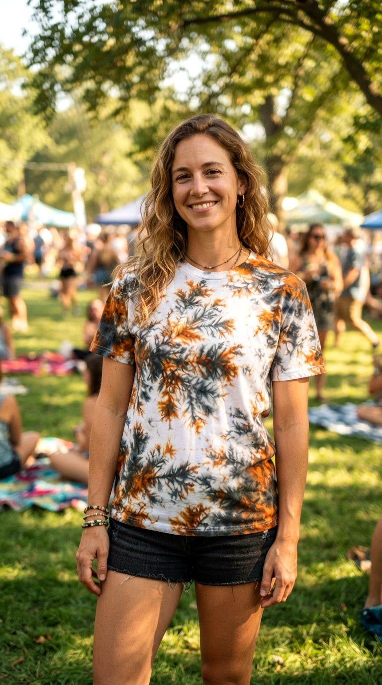 Amber Smoke Tie Dye - 26 orange t-shirt