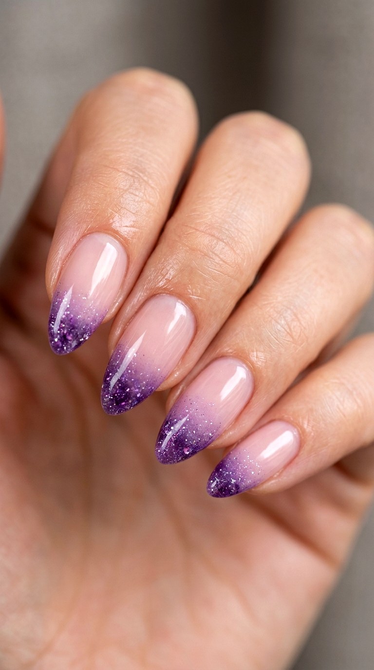 Amethyst Crystal Tips - 25 Elegant Spring Ombre Nails
