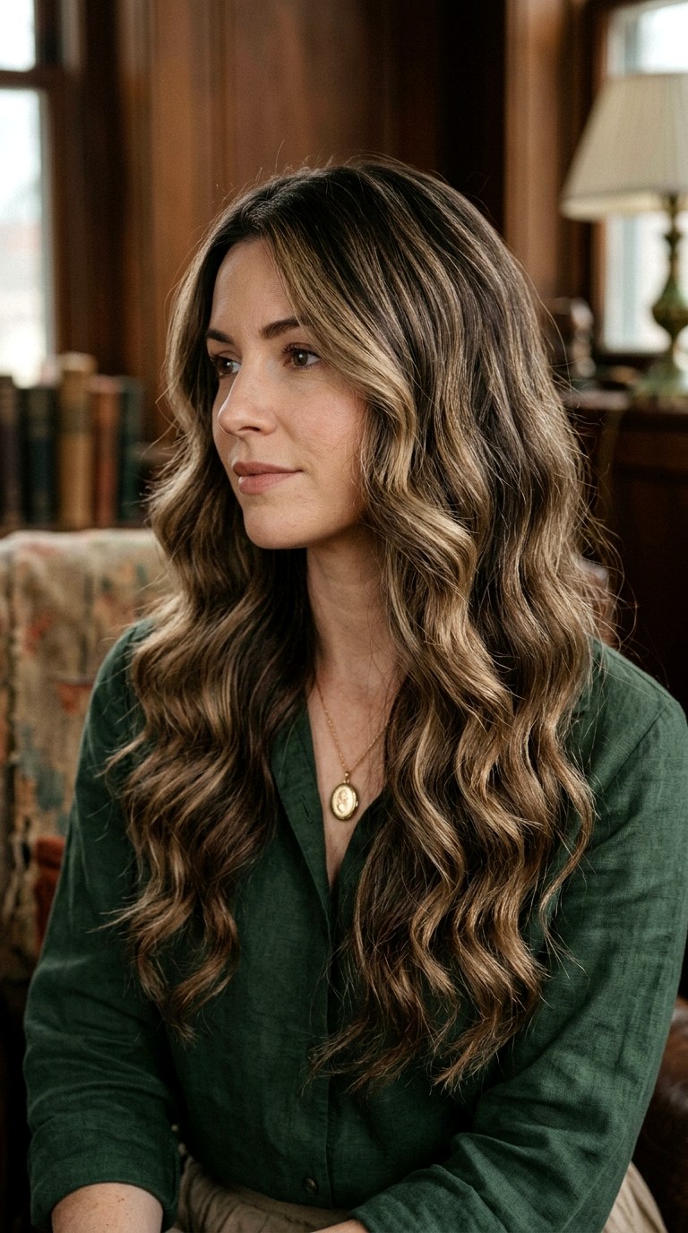 Antique Gold and Walnut Veil - 20 dark hair with blonde