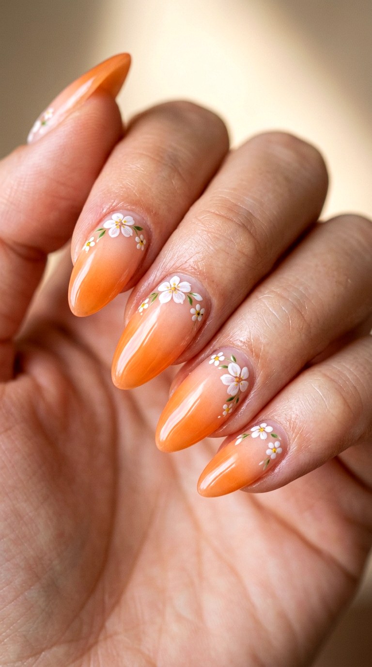 Apricot Citrus Pop - 27 Charming Spring Acrylic Nails