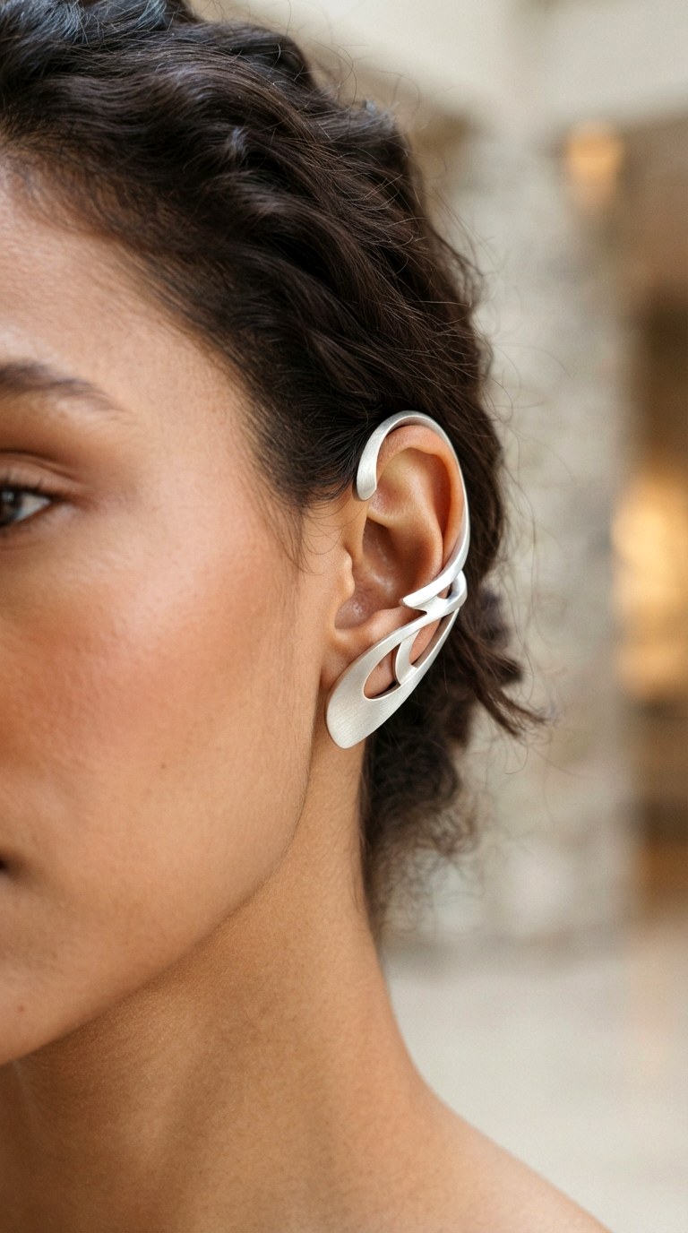 Architectural Silver Cuffs Earrings - 30 classy earrings