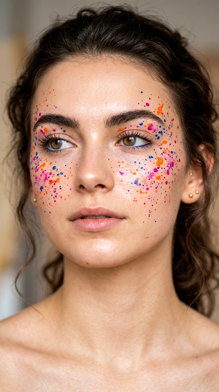 Artistic Watercolor Splatter - 21 colorful makeup looks