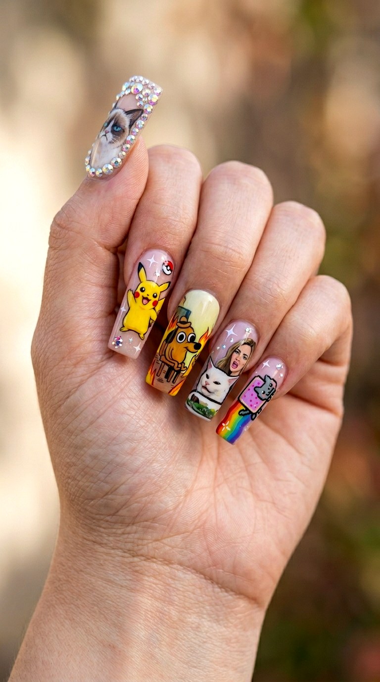 Artsy Meme Pop Culture Canvas - 29 Artsy Spring Colorful Junk Nails