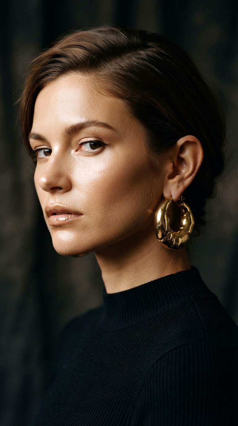 Asymmetrical Ear Architecture - 26 gold hoops earrings