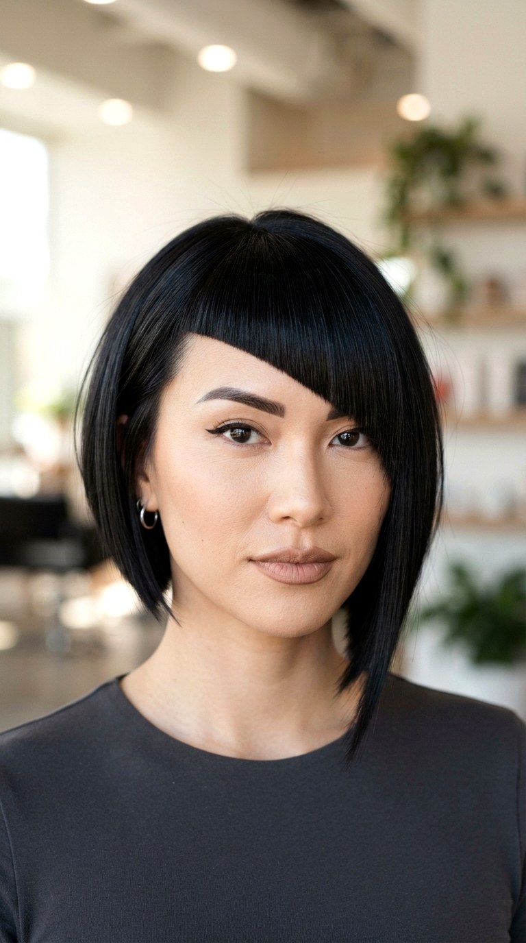 Asymmetrical Edgy Bangs - 30 bangs hairstyles
