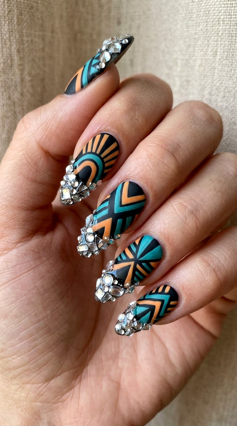 Asymmetrical Junk Geometry - 27 Festival Spring Colorful Junk Nails