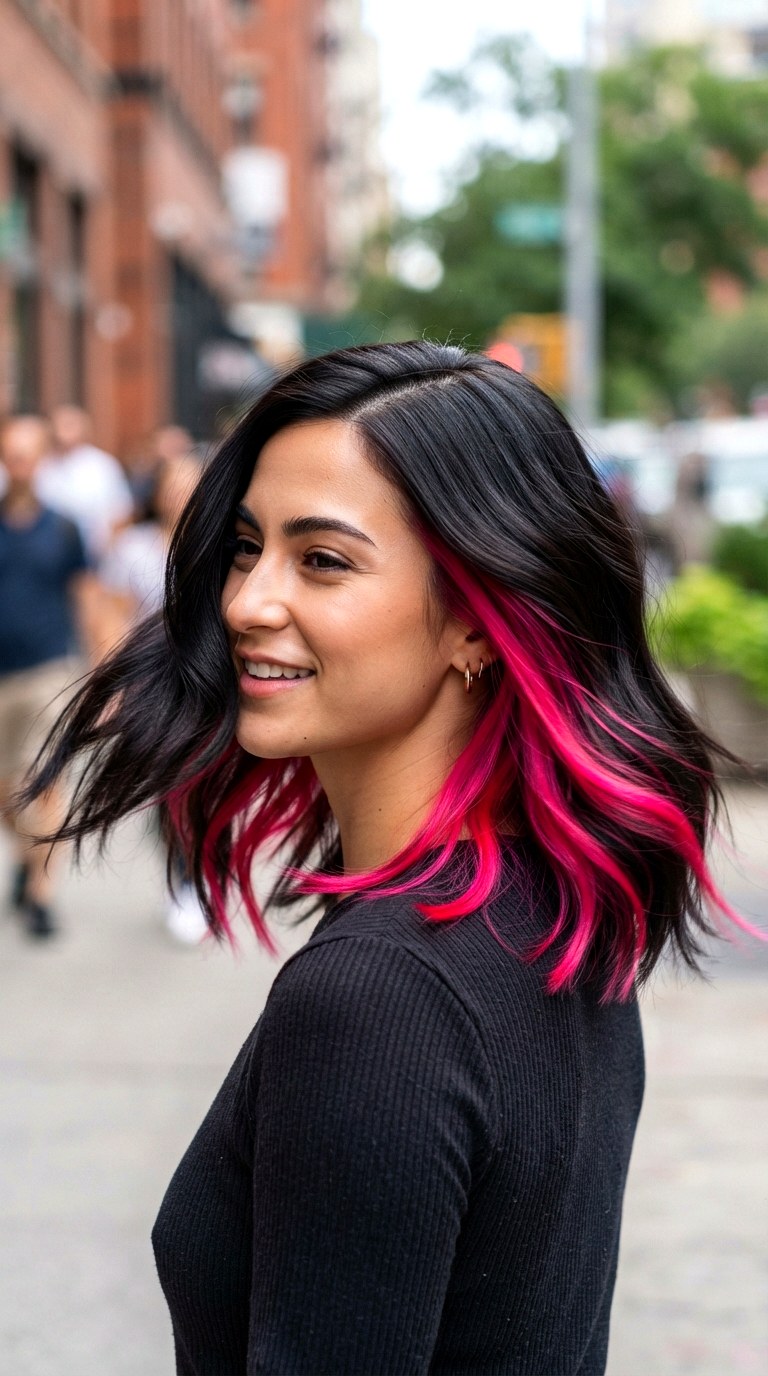 Asymmetrical Lob With Peekaboo Color - 20 asymmetrical lob