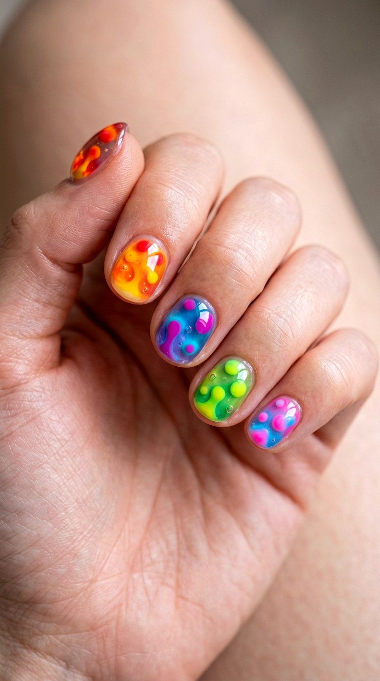 Asymmetrical Magic Ball - 22 Funky Spring Colorful Junk Nails