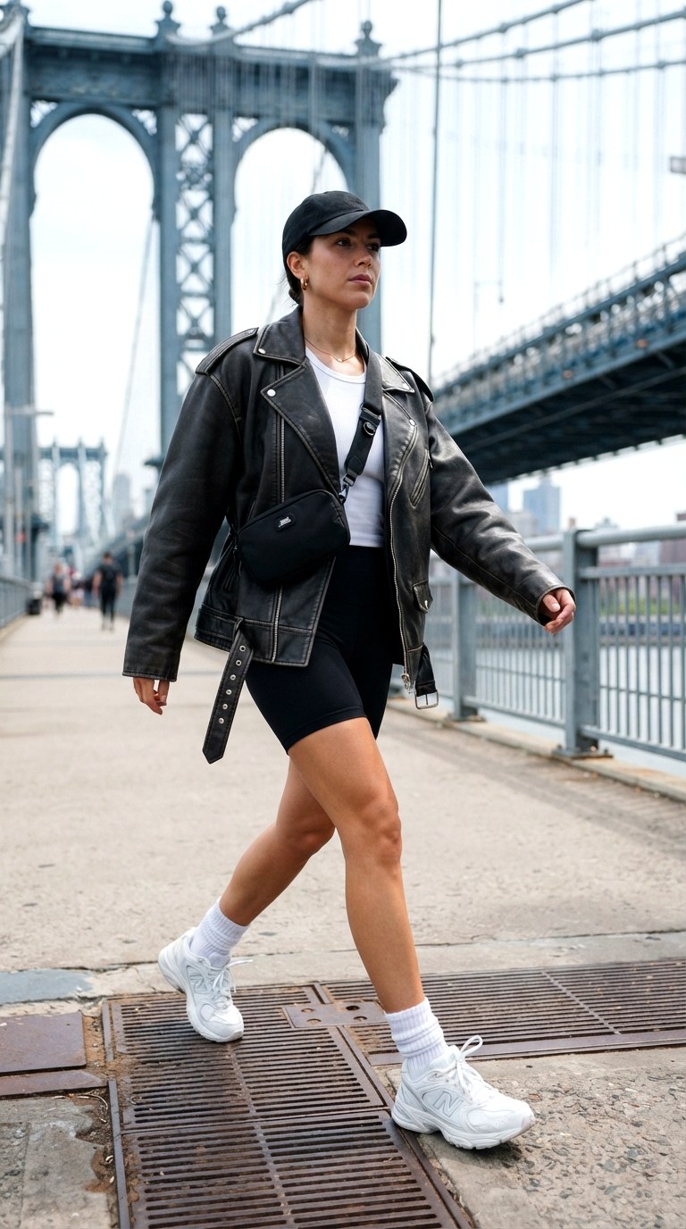 Athleisure Bike Short Tension - 29 leather jacket outfit