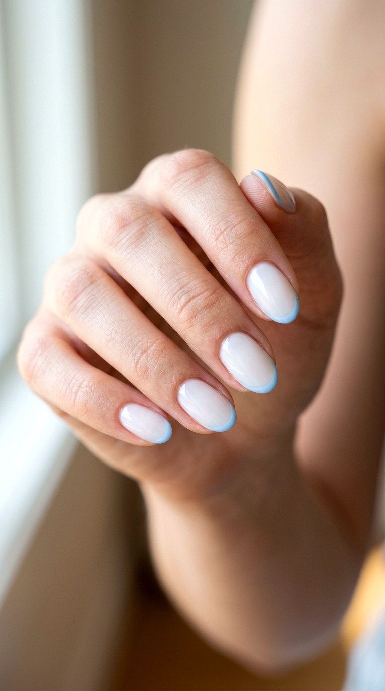 Baby Blue Frosted Tips - 24 Flawless Spring Color Street Nails