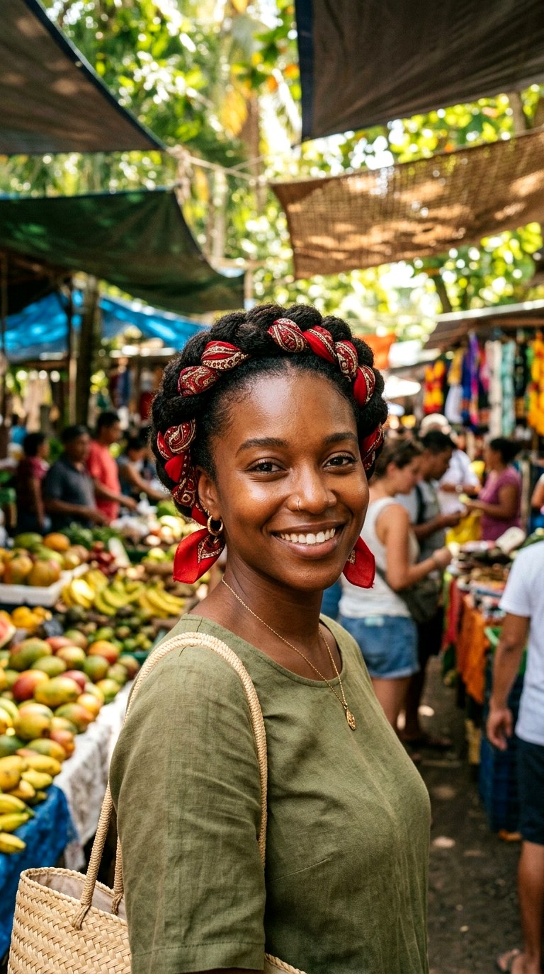 Bandana Wrapped Crown Braid - 27 braided hairstyles for black women